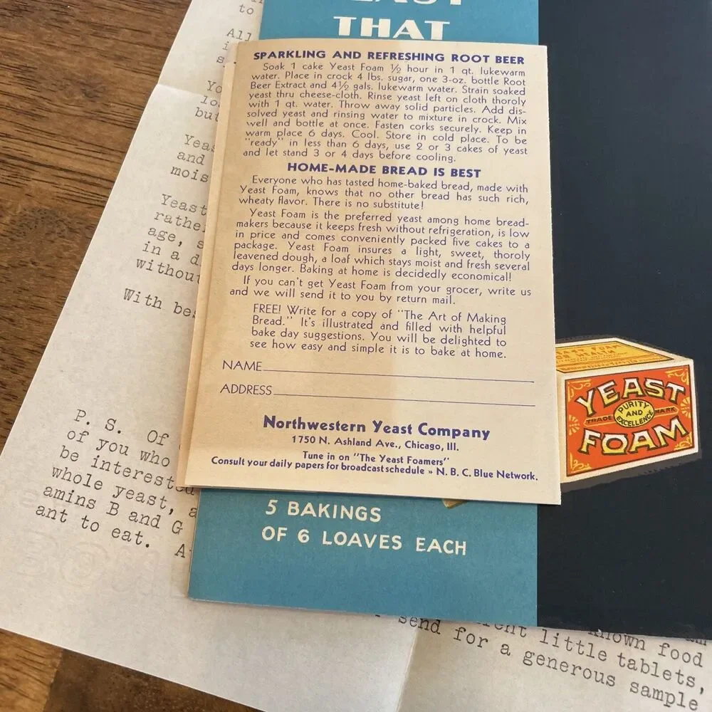 Vintage Yeast Recipes Booklet Northwestern Yeast Co. Chicago Art Baking Bread